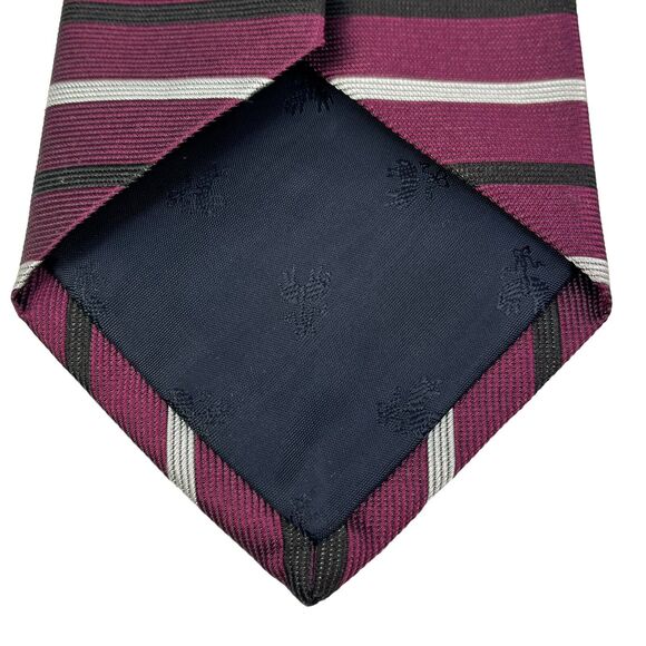 Brooks Brothers Makers Men’s Silk Repp Tie Maroon Stripe NeckTie - Picture 7 of 8